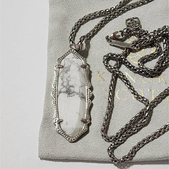 Kendra Scott Frences silver and White Howlite‎ necklace - Picture 4 of 8